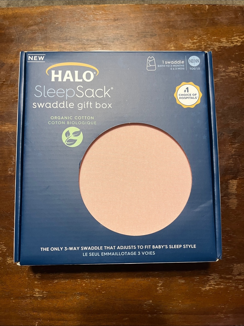 HALO SleepSack Swaddle Gift Box - Navy Box with Pink Swaddle